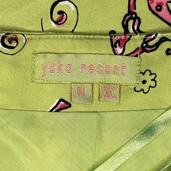 Y2K Green Shoe Print Strapless Corset Dress Sz 10 Clueless Retro Green Pink Vtg - Picture 6 of 11